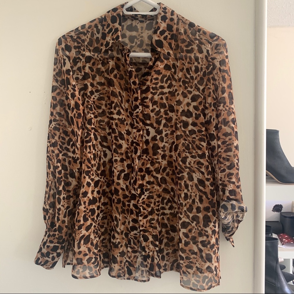 Mango Leopard Blouse